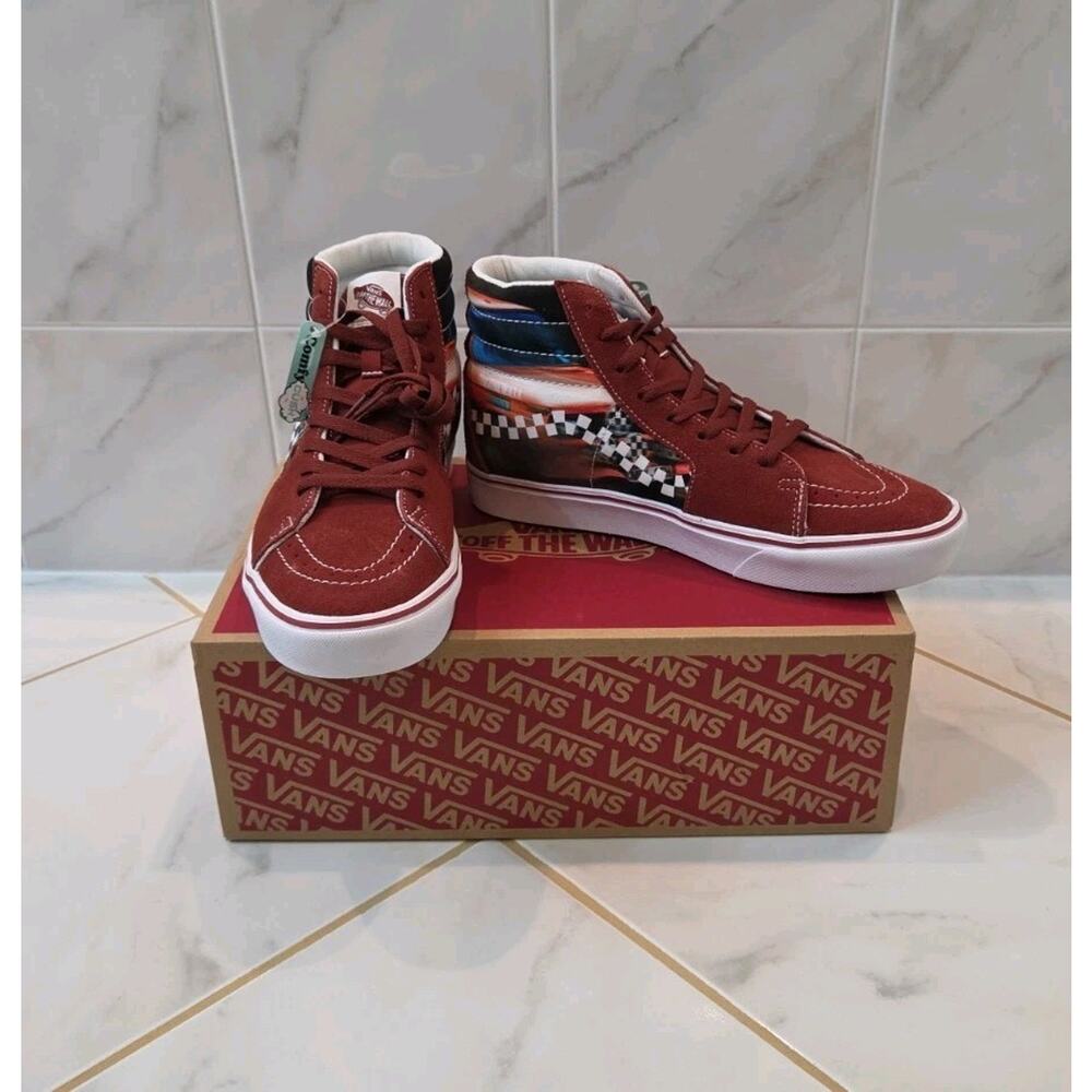 Vans Skater SK8 Hi Comfycush Formula 66 Firebrick Skate Sz 9.5 Checkerboard